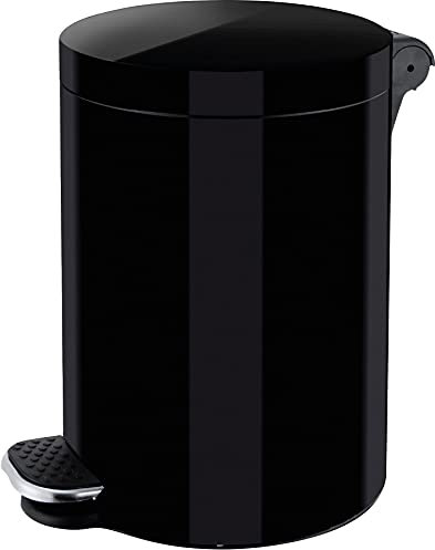 helit H2404095 - Silberionen-Tretabfallbehälter, „the knight“, 3 Liter, schwarz