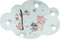 Elobra Deckenlampe Wolke Tiere Indianer Kinderzimmer Wandlampe Kinderlampe, Weiß - Grün, Sternenhimmel für Babys und Kinder mit Nachtlicht LED, Lindgrün, 135747