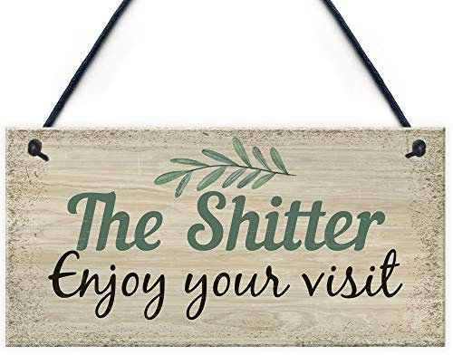 RED OCEAN Shabby Chic Welcome Bathroom Sign Funny Hanging Wall Door Plaque Friendship Gift