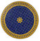 Casa Moro Mosaiktisch Rund – Gartentisch Balkontisch Terrassentisch | Fliesentisch Tisch Esstisch Ø 60 cm aus Marrakesch Marokko Blau-Gelb