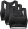 DANISH ENDURANCE Bralettes for Women, Non Wired Bra, Organic Cotton, Racer Back Bra, Comfort, Bras for Women Multipack, 1 or 3 Pack, Black 3-Pack, XS
