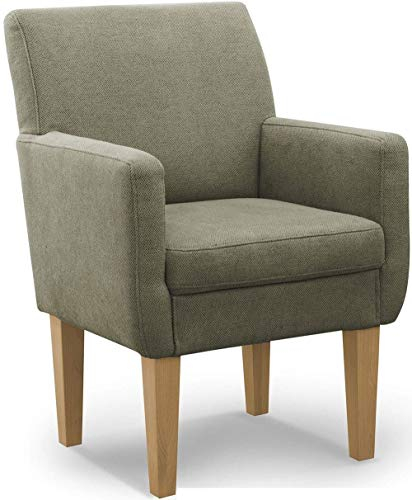 CAVADORE Diningsessel Malm / Polstersessel für Küche oder Esszimmer / Passend zur Küchengarnitur Malm / Leichte Fleckenentfernung dank Soft Clean / 66 x 96 x 71 / Flachgewebe: hellgrün