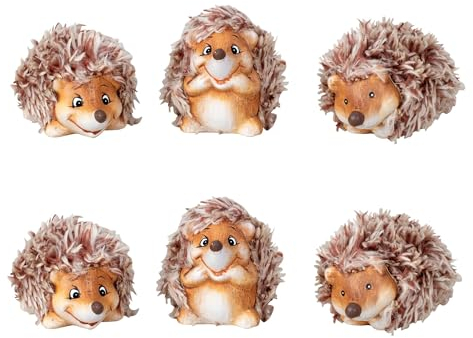 Geschenkestadl Igel 6 Figuren mit Plüschfell Stoffhaare
