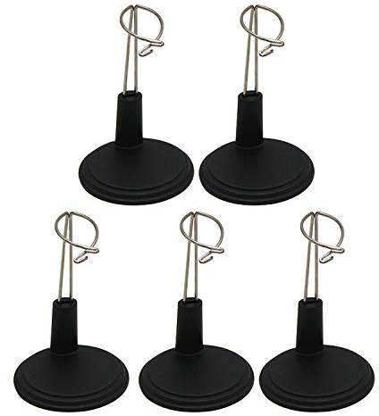 POFET 5 Stück schwarzer verstellbarer Puppenständer für 6-8 Zoll amerikanische Puppen und Babypuppen Displayhalter
