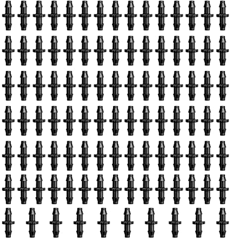hifrom Garten Schlauchverbinder, 4/7 mm Verbindungsstück Gartenschlauch Anschluss, Bewässerungssystem für Topfpflanzen, Pflanzenbewässererung, tropfbewässerung Kunststoff, 100 Stück (A)