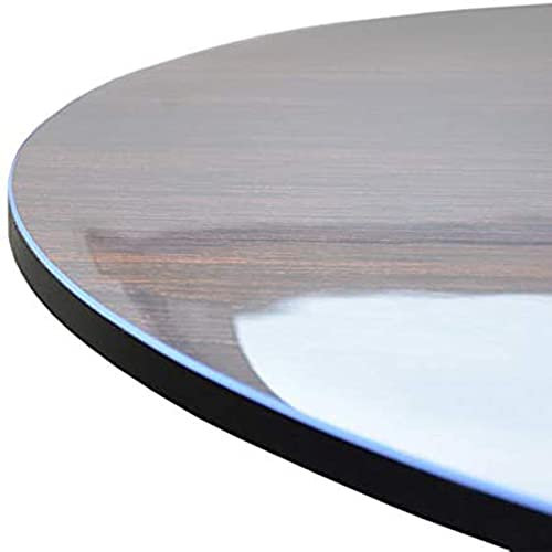 TONGHE123 Nappe Ronde de Table Transparente en PVC Verre Souple Nappe Ronde Protection imperméable pour Bureau 2mm Epais (130cm)