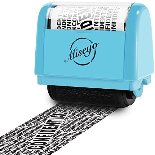 Miseyo Breiter Stempel mit Identitätsdiebstahl, 3,8 cm, perfekt für den Schutz der Privatsphäre, Blau