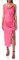 Pretty Dalring Vestido Midi con Abertura Alta y Cuello drapeado y cordón Fruncido, Color Rosa Fucsia cóctel, 36-38 para Mujer