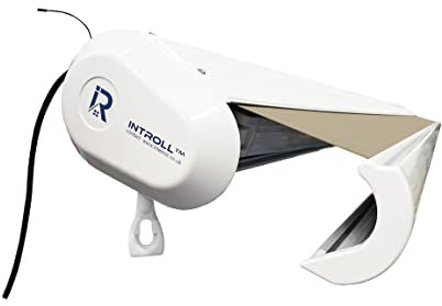 INTROLL INT500 - Toldo eléctrico retráctil de casete completo, motorizado, para jardín, patio, con control remoto, aleación de aluminio inoxidable, tela acrílica/poliéster para resistencia al agua y