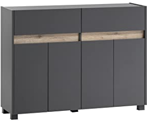 Schildmeyer Cosmo Kommode, Holzwerkstoff, anthrazit, 112,2 x 33 x 84,8 cm