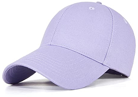 Bakicey Baseball Cap Unisex Outdoor Sonnenhut Damen Baseball Cap Baumwolle Baseball Mützen Erwachsenen Casual Hip Hop Baseboard Baseballkappe Verstellbar Herren Baseball Cap Kappe (Hellviolett)