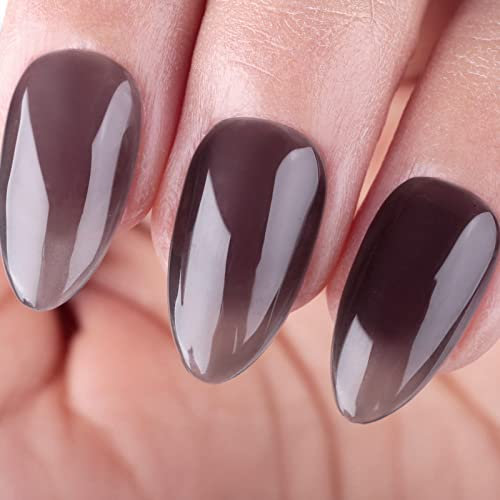 Ozzeal Jelly Gel Nail Polish, 15ML Jelly Black Nail Polish Gel Translucent Sheer Spring Summer Neutral Nail Gel Polish Soak off UV LED Light for Nail Art DIY Manicure
