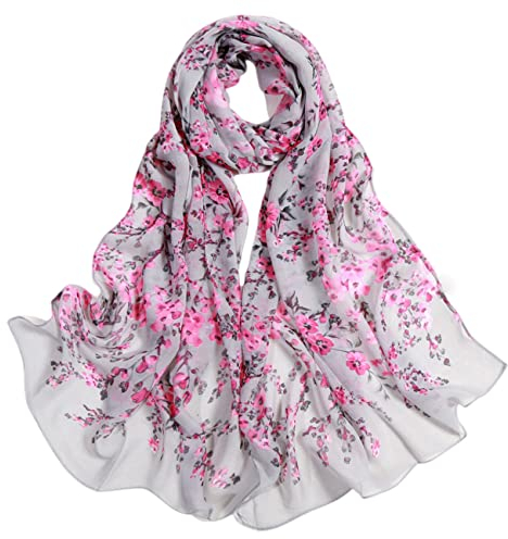 FAIRYGATE Schals & Tücher für Damen Seidenschal Damen Warm Weich Seidentuch Herbst Winter Retro Gedruckt Warm Lange Halstücher Sonnenschut Stola Ganzjährig A4408