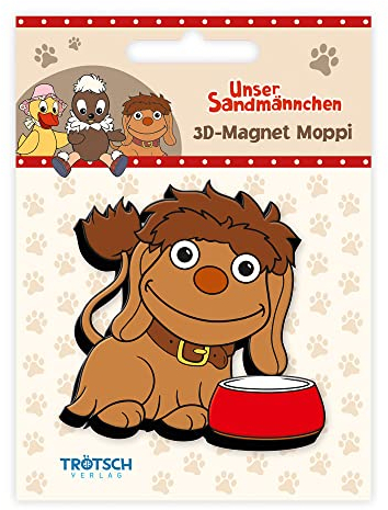 Trötsch Unser Sandmännchen Magnet Moppi: Magnet für Kühlschrank Whiteboards oder Büroschränke Zubehör 3D-Optik Unser Sandmännchen Moppi