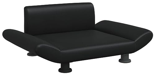 vidaXL Hundebett, Hundekissen mit weicher Polsterung, Hundesofa Hundecouch für kleine Hunde Haustiere, Haustierbett Katzenbett, Schwarz Kunstleder