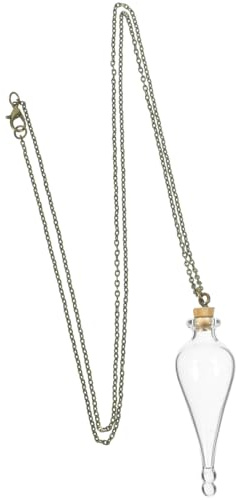 TEHAUX Glass jar Choker Jars Mini Sealing Bottles Mini Glass Wish Bottles Necklace Glass Bottles Tiny Bottles Necklaces Mini Bottles with Chain Mini jar Street Photography Decorative jar, 6X2cm, Glass