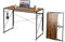 COSTWAY klappbarer Schreibtisch, 100 x 50cm Klapptisch mit 6 Haken & Metallrahmen, platzsparender Computertisch Arbeitstisch industriell für Zuhause Büro, 115 kg Belastbar (Rustikales Braun)