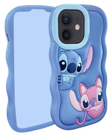 FINDWORLD Cases for iPhone 12 Pro Max/13 Pro Max - Cute 3D Cartoon Soft Silicone Cool Animal Anime Protector Boys/Girls Gifts - Blue