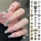 50 Pcs Chrome Hearts Nail Charm, Metal Punk Nail Decorations, Retro Cross Shape Nail Decoration, 3D Nail Art Accessories, Nail Decorations for Manicure Nail Art Craft DIY