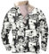 KONG JIMFAN Pullover Herren Mit Kapuze Long Sleeved Sweatshirt Mit Kapuze Hip Hop Hoodie Pullover Herren Rollkragenpullover Raglanärmel Rollkragenpullover Herren Weiß Hooded Shirt Herren(Schwarz,L)