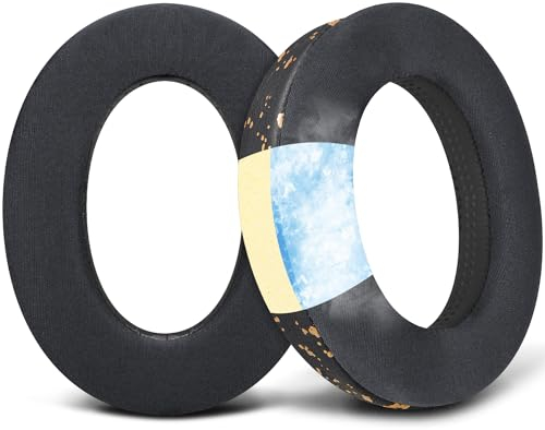 SOULWIT Cooling Gel Ear Pads for Sennheiser HD599/HD598/SE/CS/SR/HD595/HD569/HD560S/Game Zero/G4ME Zero, Earpads Cushions for PC37X/PC38X/PC350/PXC350/PXE350/PC360/HD380/HD380-Pro - Black Gold