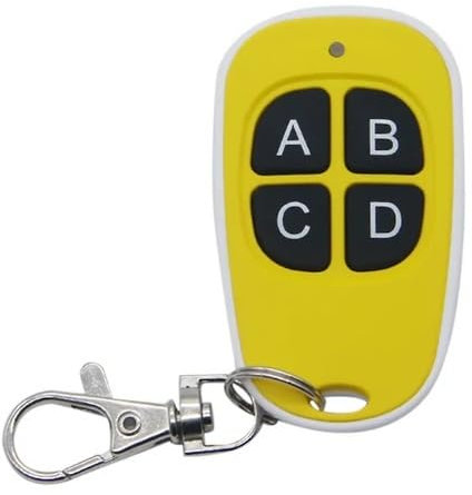Generic ELLEDI' | TELECOMANDO UNIVERSALE PER CANCELLO 433MHz | RADIOCOMANDO 433MHZ PER CANCELLI A CODICE FISSO | BATTERIA INCLUSA (Giallo)