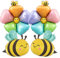 YGCHEN Luftballons Biene Folienballon Blume Ballon Große Gänseblümchen Folienballons Gelb Biene Geburtstagsballons Boho Blumen Balloons für Hochzeit Baby Shower Geburtstag Deko 4 Stück