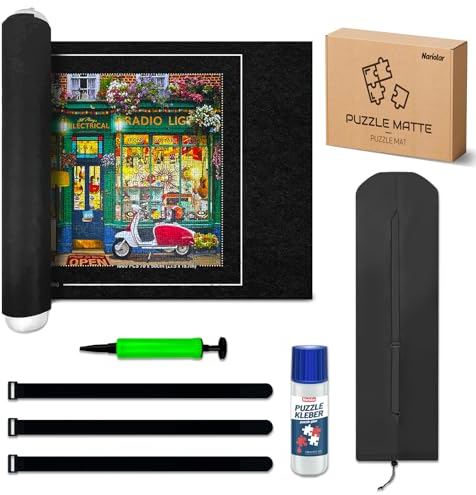 Nariolar Puzzlematte mit Puzzlekleber - Puzzle Matte für bis zu 500/1000/1500 Teile, praktisches Zubehör für die Aufbewahrung und den Transport von Puzzles