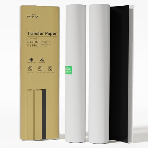 PeriPage Lot de 2 rouleaux de papier thermique pour imprimante thermique - 21,6 x 27,9 cm - Lettre US - Multifonction - Compatible avec les imprimantes thermiques portables P80 A40 MT810 M832 - Prend