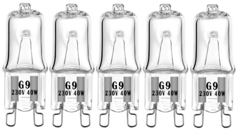AVFORA Lampadina alogena G9 Luce del forno Alta temperatura 500℃ Adatta per frigorifero Forno Ventola 110V 220V 40W 5 PZ 40W-5 PZ 220V