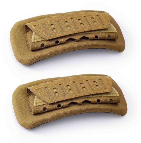 NQEUEPN 2pcs Shoulder Strap Pads, 1000D Nylon Plate Carrier Shoulder Pads for Bag Strap Breathable Soft Shoulder Strap Cushion for Molle Vest Outdoor Backpack (Camel)