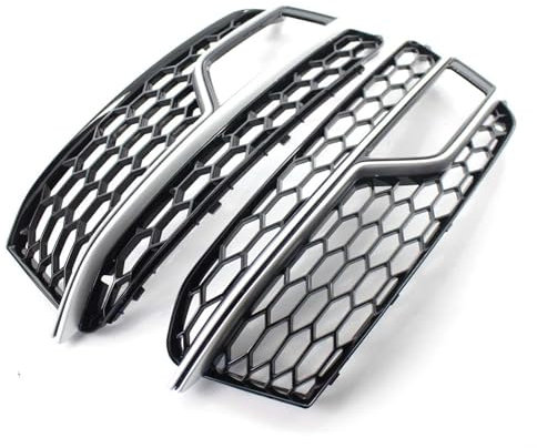 WUPEDI Una coppia a nido d'ape for auto, fendinebbia anteriore, copertura della lampada, griglia a nido d'ape, griglia del paraurti, for Audi, for S5 A5 for paraurti 2013 2014 2015 2016 Sostituzione d