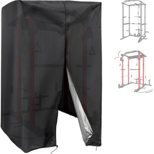 HoldOneLight Squat Rack Cover, Waterproof Outdoor Gym Equipment Covers with Zipper for Squat Rack/Weight Lifting Rack/Home Gym Workout Equipment, 64 W x 68 D x 82.5 H