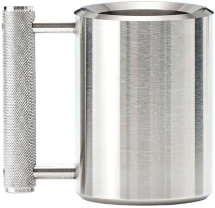 Heavy Dumbbel Mug，18LB/8KG 10 oz, 304 Stainless Steel,Exercise and Fitness Dumbbells Suitable For Gym Strength Training, Prank Gift, and Arm Strength Training Equipment, Non-Slip Handle, Silver