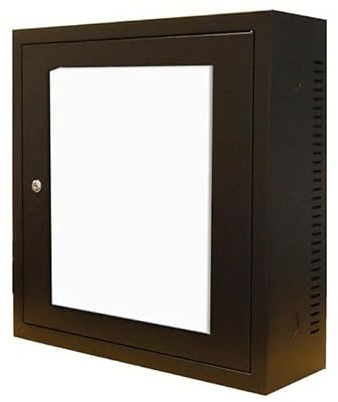 DSIT 3HE Wandschrank Glastür 185mm tief - Schwarz | Traglast 60 kg