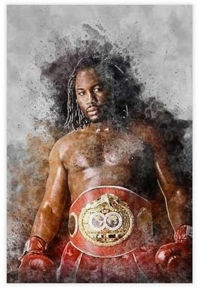 WANGCYJS Lennox Lewis Poster, Boxbild, 1 Leinwandposter, Schlafzimmer, Dekoration, Landschaft, Büro, Raumdekoration, Geschenk, Unrahmen: 50 x 75 cm