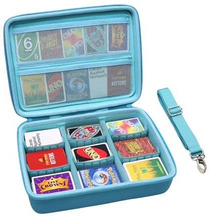 XANAD Tragetasche für 2700+ Tasche Sammelkarten, passend für UNO, SKYJO, Pokemon, Phase 10 Junior, Cards Against Humanity Das lustige Kartenspiel ((Hellblau))