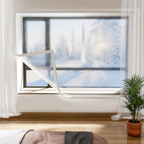 tow000ack Kit di Pellicola Isolante per Finestre,Tenda Termica Isolante,Protezione dal Freddo o Caldo,Pannelli Termoisolanti Inverno in Plastica Riutilizzabile,Personalizzata (65cm x 130cm)