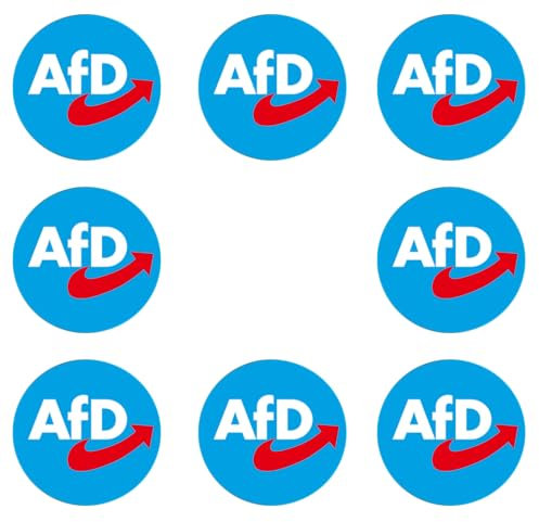 Sammys Shirt Store 192 Stück Aufkleber 4cm rund AFD Logo im hellblauen Kreis Neuwahlen AFD Sticker Sparpack gut haftend Aktiv Werden 5 cm
