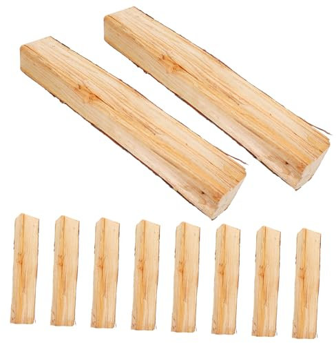 Zerodeko Real Split Logs Fake Fire Logs Decorative Branch Craft 10 Pack for Gas Insert Indoor Fireplace