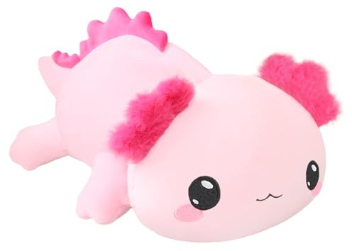 SQEQE Beschwertes Axolotl Plüsch Süßes Plüschtier Kissen Axolotl Kuscheltier Plüschspielzeug Stofftier Geschenk für Kinder und Erwachsene 35 cm