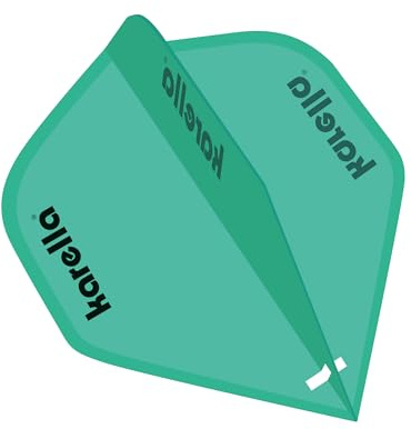 Karella Ultimo Flights, Premium Dartflights, 12er Set mit Dose, 200 Micron, extra stabil & langlebig, vorgeformte 90, Standardform, kompatibel mit Nylon & Carbon Schäften, Steeldart, Softdart, Mint