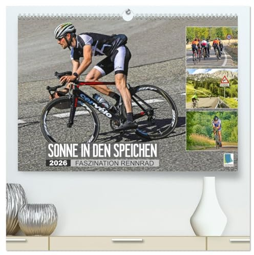 Sonne in den Speichen - Faszination Rennrad (hochwertiger Premium Wandkalender 2026 DIN A2 quer), Kunstdruck in Hochglanz: Auf schmalen Laufrädern sportlich durch das Jahr (CALVENDO Sport)