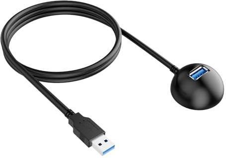 LUKFOCAB 3.3FT / 1M USB 3.0 Extension Cable with Pedestal, 5Gbps USB 3.0 Type-A Male to Female Extension Stand for Flash Drive, Card Reader, Keyboard, Mouse, Computer, Laptop, Tablet, Etc