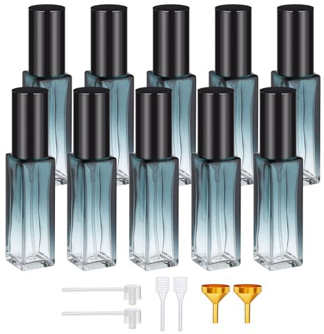 Segus Small Perfume Spray Bottle, 10Pcs 10ml Aftershave Atomiser Refillable Men, Portable and Leakproof, Glass Perfume Sample Bottles for Diy