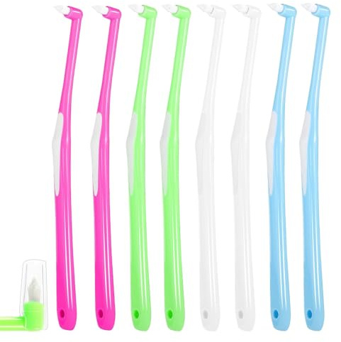 Ortho Zahnbürste, 8 Stück, Rundumschutz, Zähne für die Reinigung der Zähne auf und um Zahnspangen, kieferorthopädische Geräte