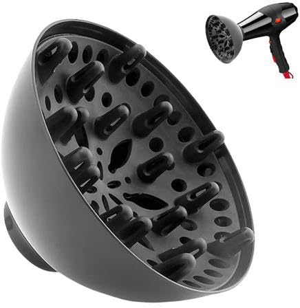 Diffuseur de Cheveux Universel avec Buse, Diffuseur Seche Cheveux, Diffuseur Cheveux Bouclés, Accessoire de Sèche-Cheveux Diffuseur, Diffuseur de Boucles de Cheveux, Cheveux Ondulés et Naturels