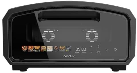 Cecotec Forno Elettrico per Pizza Pizza&Co 500 Gyro. Pietra Girevole ad Alta Temperatura, Pannello Digitale Touch, 8 Menù, 65-500°C, Cottura Regolabile, Prepara la Vera Pizza di Pizzeria a Casa Tua