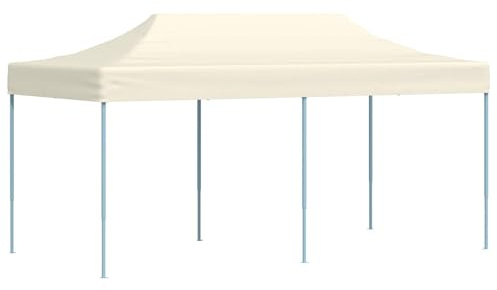 vidaXL Party-Zelt Creme 291 x 580 x 315 cm Oxford-Stoff, Garten und Terrasse, modernes Vordach, Event-Zelt, tragbarer Pavillon, Outdoor-Pavillon, Fest-Schattenspender, temporäres Schutzdach
