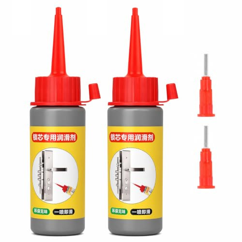 Graphitpulver für Schlösser, Graphitspray, 2x60 ml Flasche | Mikrofeines Graphitpulver für Schlösser, Schmierfett-Ersatz für Türschlösser, Fenstergriffe, Scharniere und Schienen